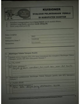 Page 1 KUISIONER EVALUAsi PELAKSANAAN PEMILU Di
