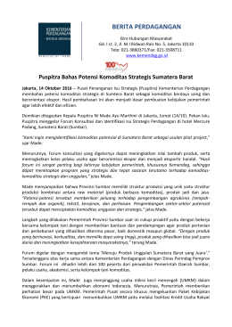 DownloadPuspitra Bahas Potensi Komoditas Strategis Sumatera Barat