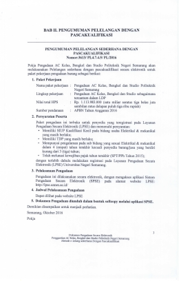 Page 1 BAB II. PENGUMUMAN PELELANGAN DENGAN