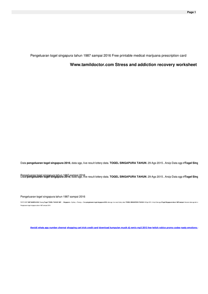 Data Paito Sgp 1987 Sampai Sekarang