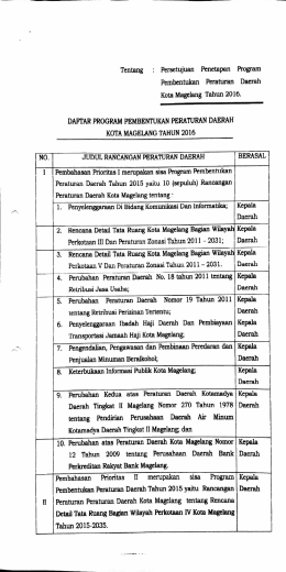 Page 1 Tentang : Persetujuan Penetapan Program Pembentukan