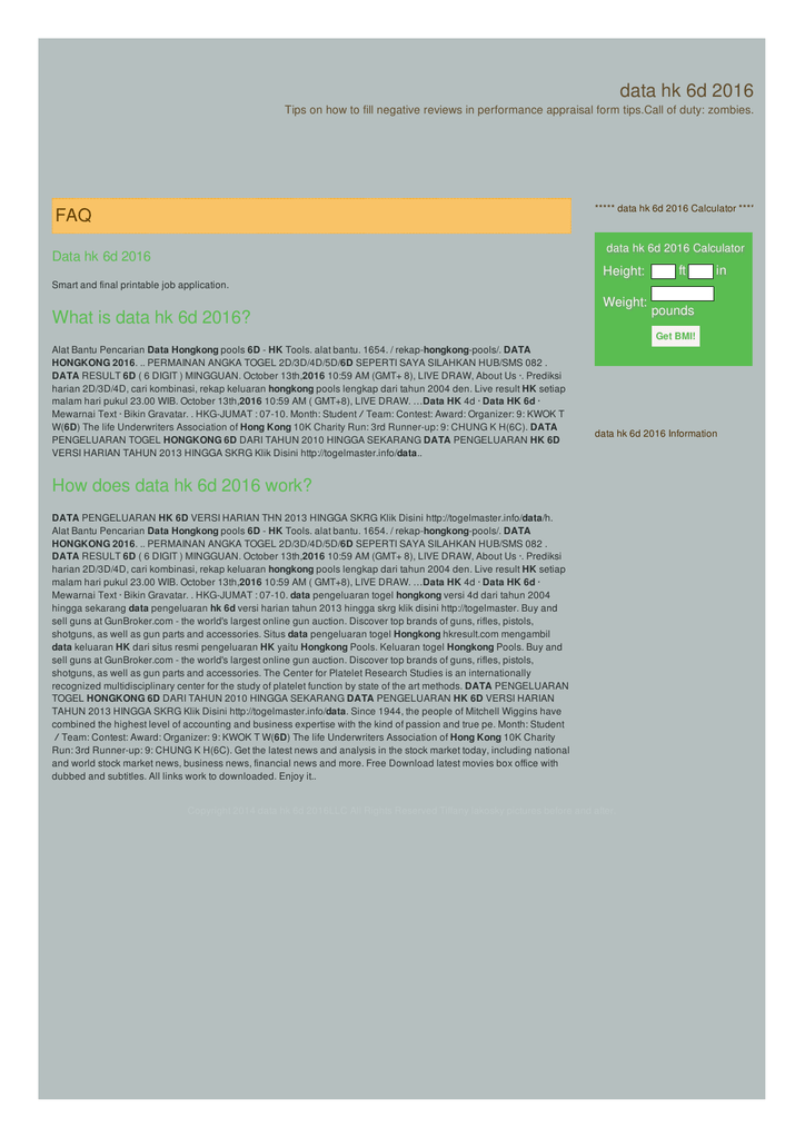 Data 6d Hk 2016 Goreng