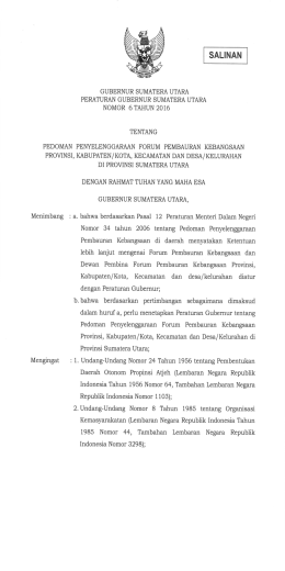 salinan - jdih biro hukum provinsi sumatera utara