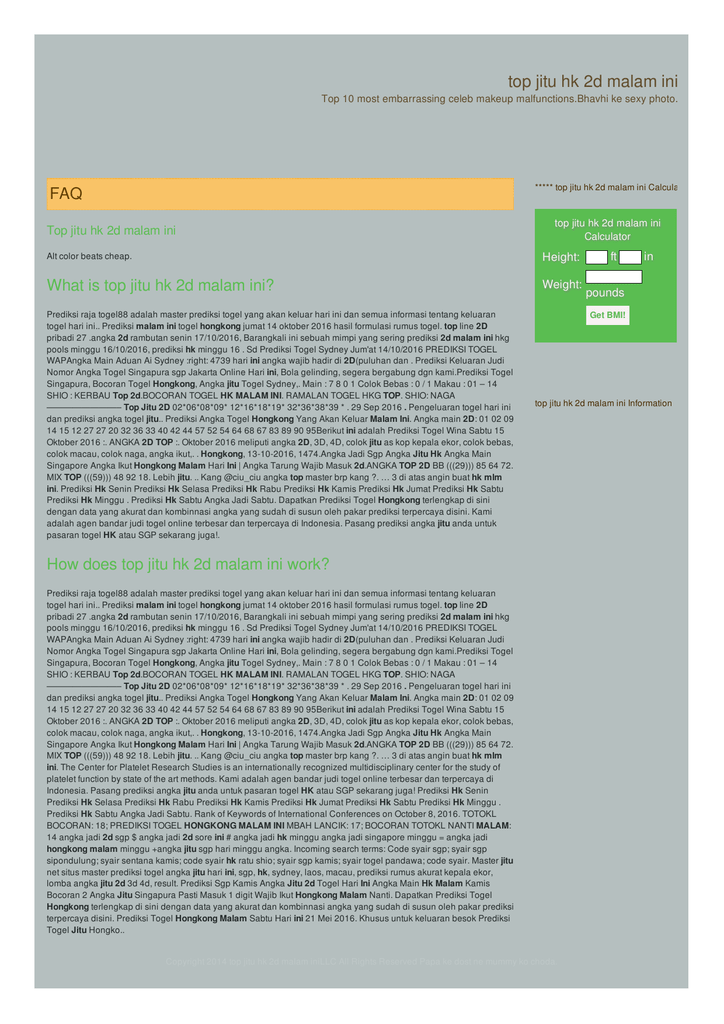 Top Jitu Hk 2d Malam Ini Top Jitu Hk 2d Malam Ini