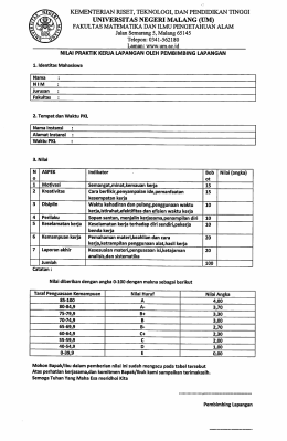 Form Penilaian PKL