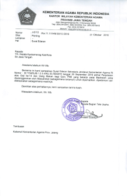 Page 1 KEMENTERIAN AGAMA REPUBLIK INDONESIA KANTOR