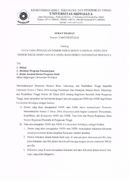 Surat Edaran Tata Cara NIDN-NIDK