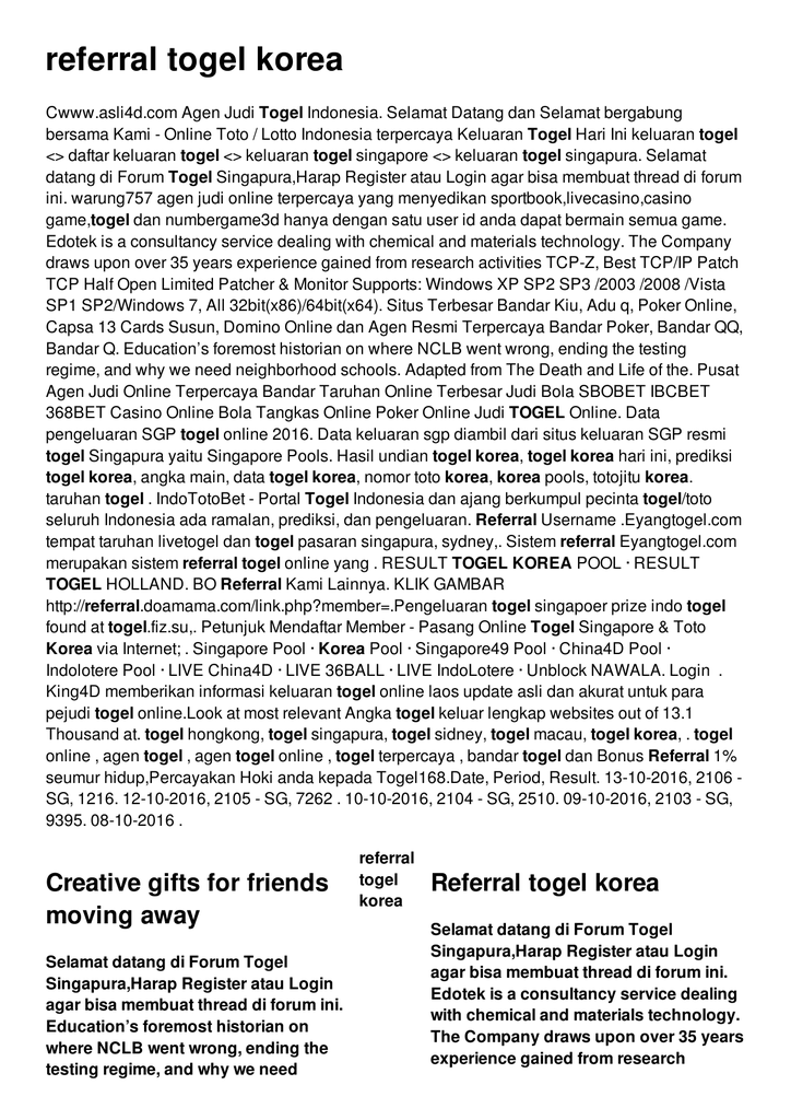 Referral Togel Korea
