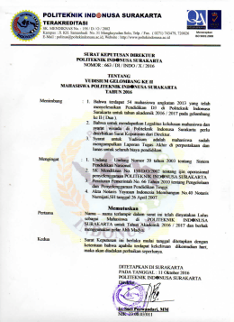 Yudisium Gelombang 2 - Politeknik Indonusa Surakarta