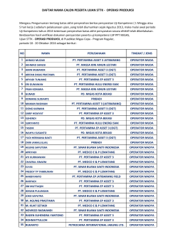 daftar nama calon peserta ujian sttk - operasi