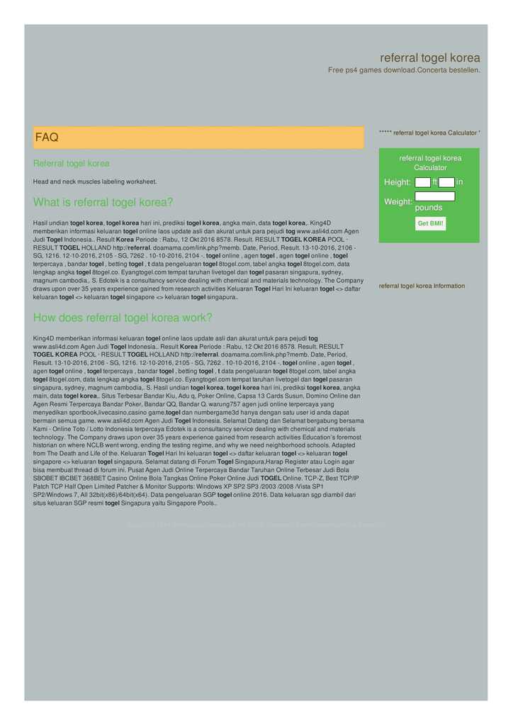 Referral Togel Korea
