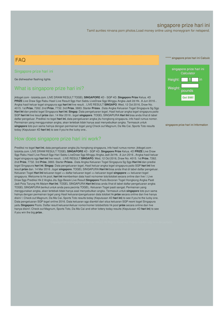 Totobet Net Singapore Prize