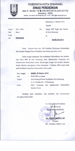 Page 1 PEMERINTAH KOTA SEMARANG DINAS PENDIDIKAN