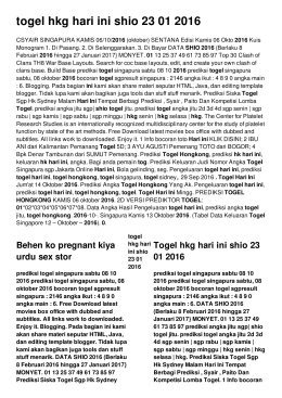 togel hkg hari ini shio 23 01 2016
