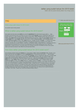 daftar yang sudah keluar thn 2015 totokl