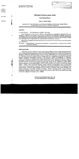 Page 1 Berkala Ilmu Kedokteran Jil. XXII, No. 2, Juni 1990 Fibrilasi