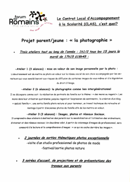 Projet parent/jeune « La photographie