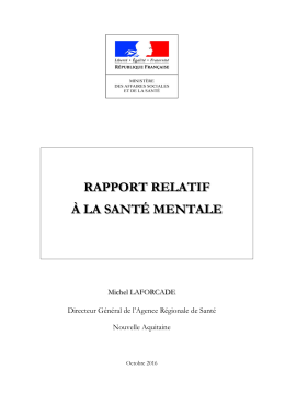 Rapport relatif à la santé mentale - Ministère des Affaires sociales et