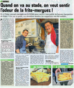 Page 1 FOOTBALL. Quand on va au stade, on veut sentir l`odeur de