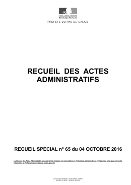 Recueil spécial n° 65 du 4 octobre 2016 - format : PDF
