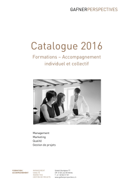 Catalogue 2016 - Gafner Perspectives