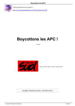 Boycottons les APC - questionsdeclasses.org