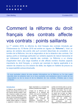 Comment la réforme du droit français des contrats