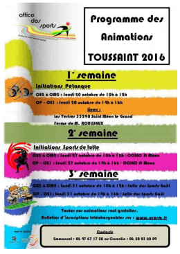 Page 1 *ſoort - Programme des / JS“ 2R # ţ ***~::~~= flnimationar