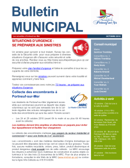 Bulletin municipal octobre 2016 - Municipalité de Portneuf-sur-Mer