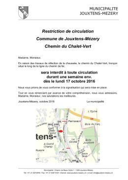 Fermeture chemin du Chalet-Vert dès le 17.10 - Jouxtens
