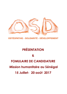 dossier candidature senegal 2017