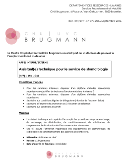 Assistant(e) - CHU Brugmann