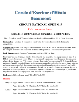 circuit national open m17 - Fédération française d`escrime