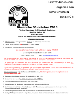 Tournoi d`Arc-en-Ciel 2016 - CTT Hamme