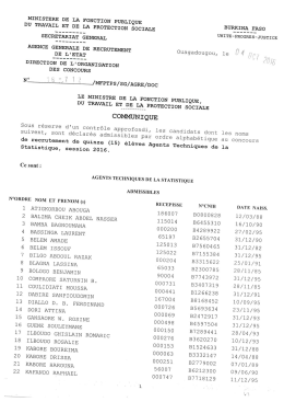 admissibles agents technique de la statistique