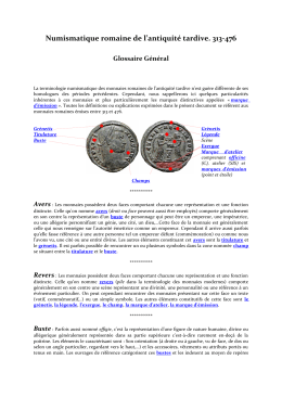 Numismatique romaine antiquité tardive