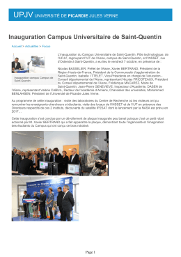 Inauguration Campus Universitaire de Saint-Quentin
