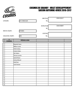 liste des équipes - Cosmos de Granby