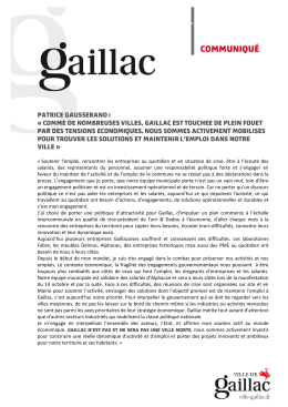 Le communiqué du maire de Gaillac, Patrice