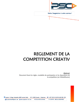 Règles et conditions - Compétition Creativ Talent