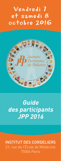 Guide des participants JPP 2016