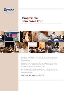 Programme séminaires 2016