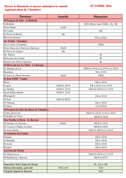 messes agglo octobre Edith - Paroisses catholiques de Chambéry