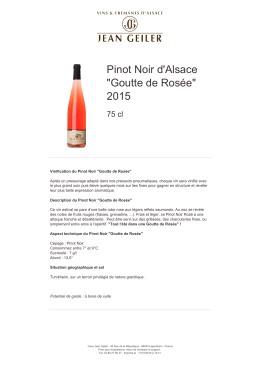 Pinot Noir d`Alsace "Goutte de Rosée" 2015