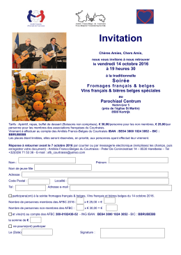 Invitation - Amities Franco Belges du Courtraisis