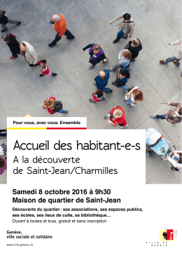 Flyer: Accueil des habitants Saint-Jean/Charmilles