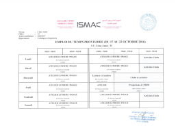 Emploi du Temps 2&egrave;me Ann&eacute;e S3 TI