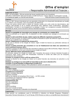 Intitul&eacute; du poste