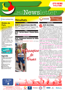 Newsletter - EFSRA Reims Athlétisme