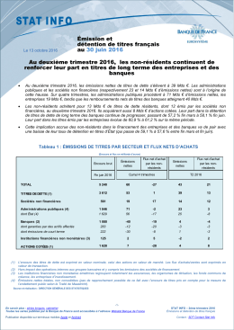 Stat Info - Emission et détention de titres - France